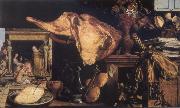Pieter Aertsen, Vanitas still-life in the background Christ in the House of Mary and Martha